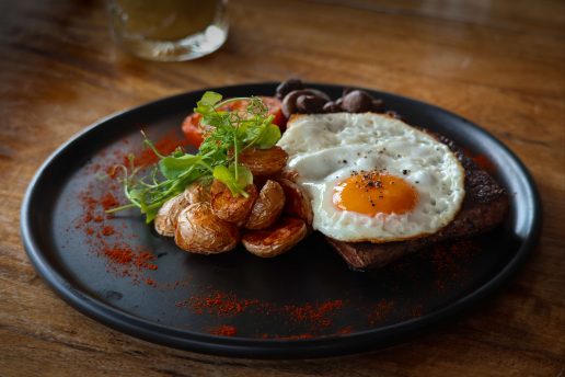 Photograph of steak and egg breakfast for Father's Day at the Bucket & Spade