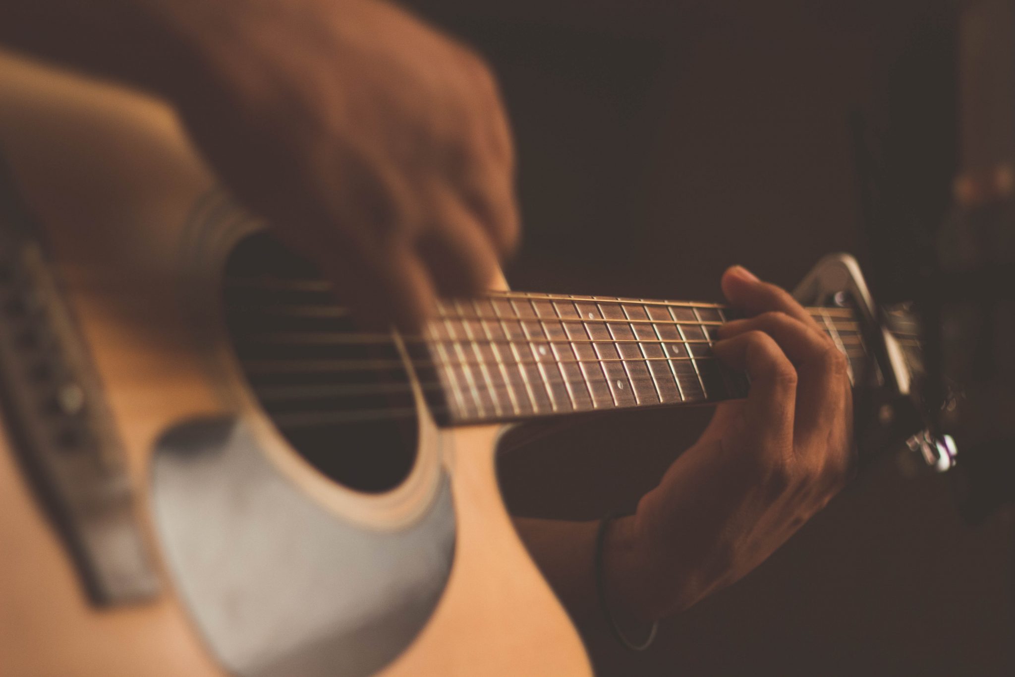 Acoustic guitar closeup